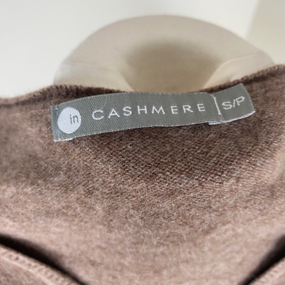 Tan Brown Cashmere V-neck Sweater 3/4 Sleeve Winter Fall Sweater - Picture 5 of 5
